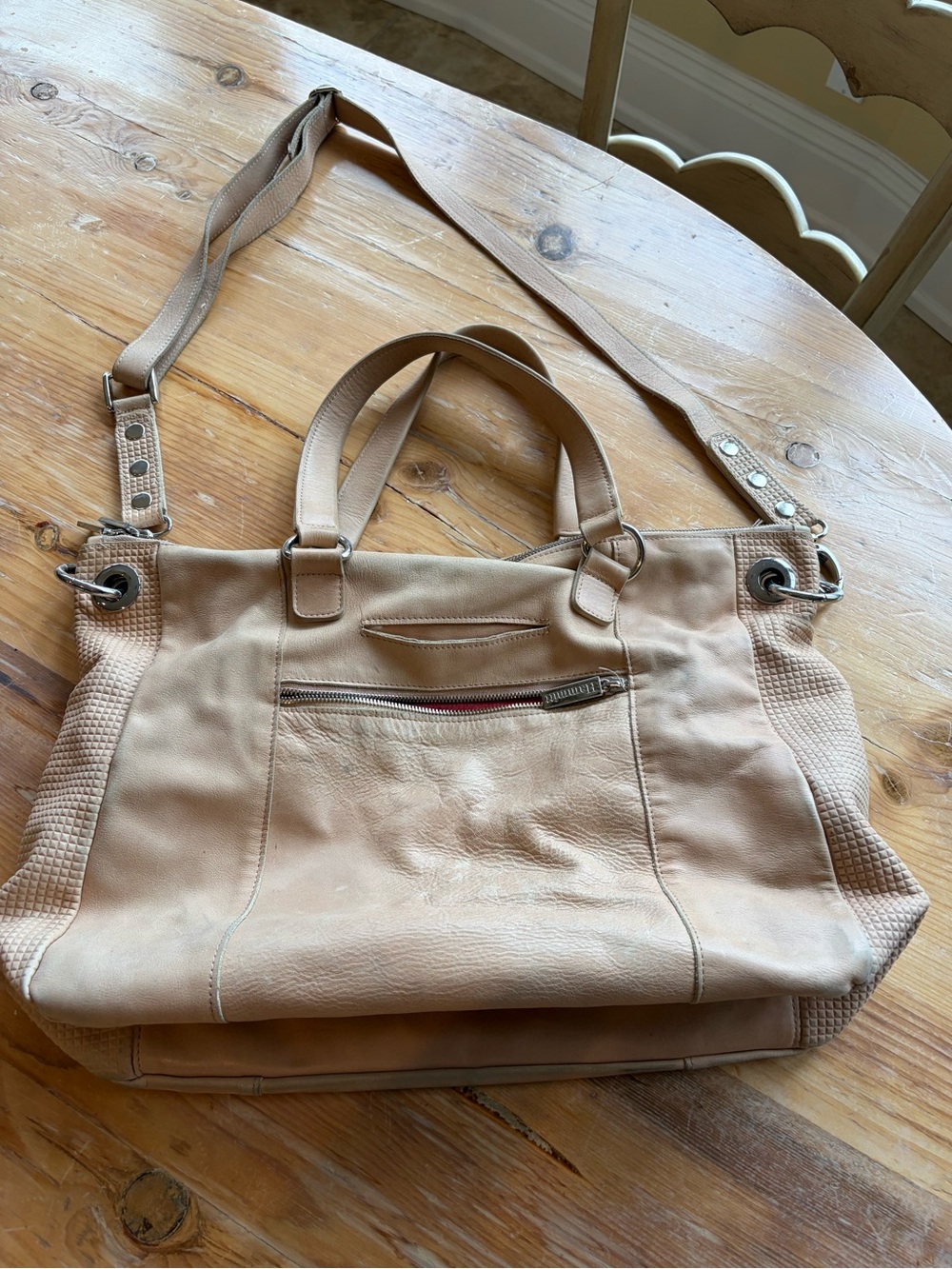 Hammitt Tan Leather Shoulder Tote with Top Handles